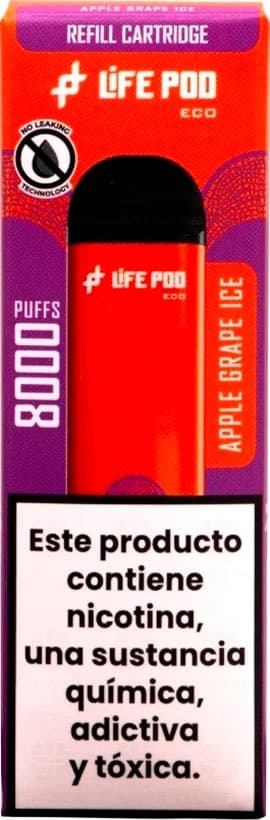 Vape Descartável Life Pod Apple Grape Ice 8000 Puffs