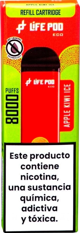Vape Descartável Life Pod Apple Kiwi Ice - 8000 Puffs