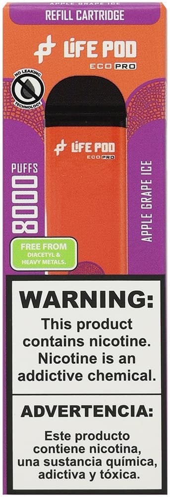 Vape Descartável New Life Eco Pro - Apple Grape Ice - 8000 Puffs