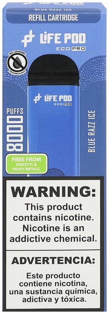 Vape Descartável New Life Eco Pro - Blue Razz Ice - 8000 Puffs