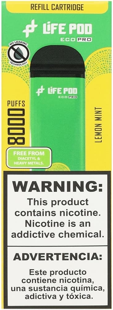 Vape Descartável New Life Eco Pro - Lemon Mint - 8000 Puffs