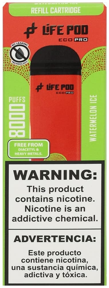 Vape Descartável New Life Eco Pro - Watermelon Ice - 8000 Puffs