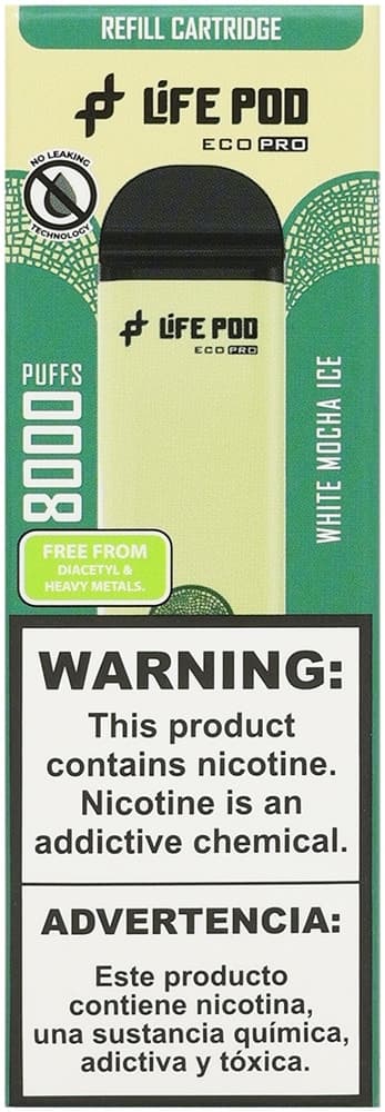 Vape Descartável New Life Eco Pro - White Mocha Ice - 8000 Puffs