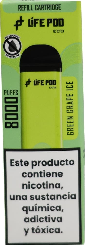 Vape Descartável New Life Pod Green Grape Ice - 8000 Puffs