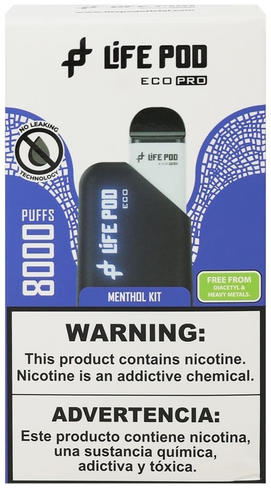 Vape Descartável New Life Pod Kit Eco Pro - Menthol - 8000 Puffs