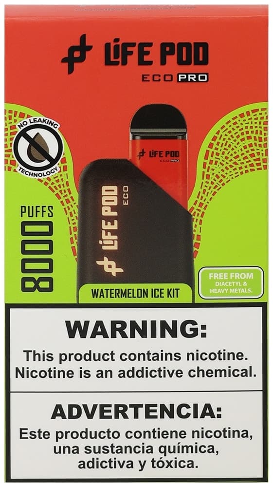 Vape Descartável New Life Pod Kit Eco Pro - Watermelon Ice - 8000 Puffs