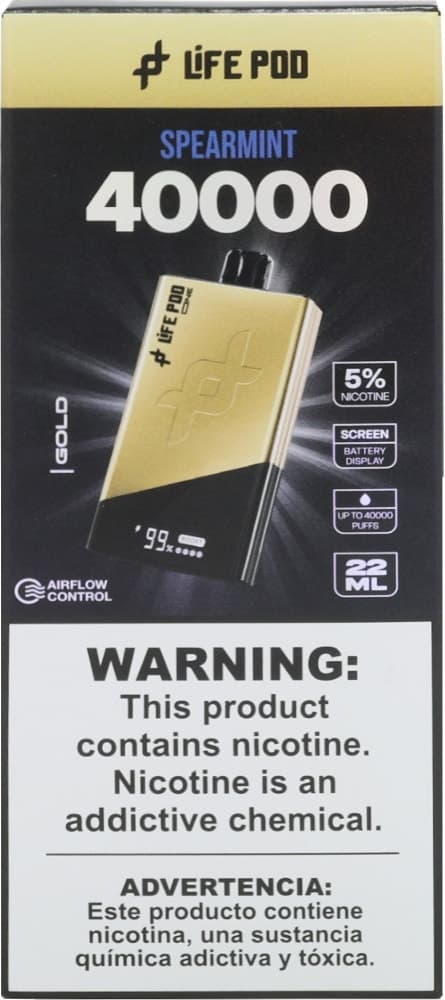 Vape Descartável New Life Pod One Gold - Spearmint - 40000 Puffs