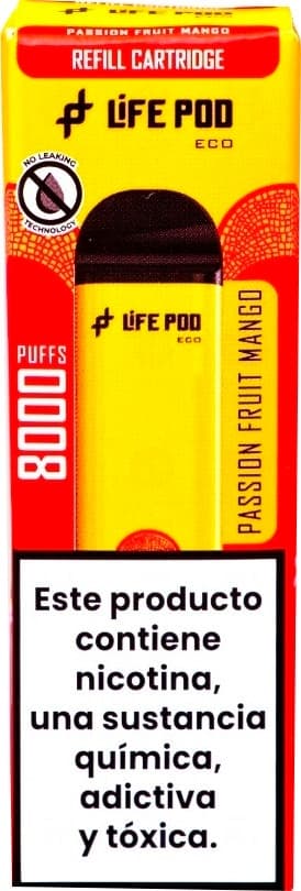 Vape Descartável Life Pod - Passion Fruit Mango - 8000 Puffs