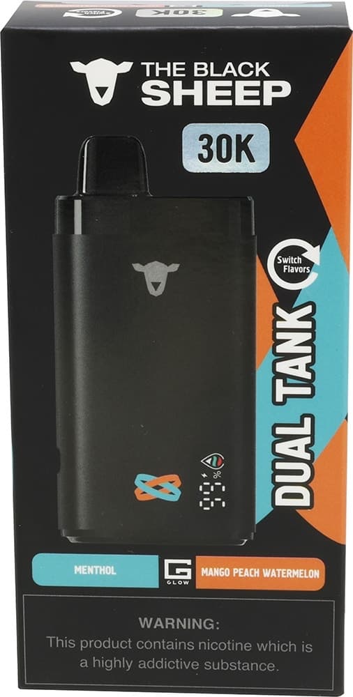 Vape Descartável The Black Sheep 30K Mentol/Manga Pêssego Melancia - 30000Puffs