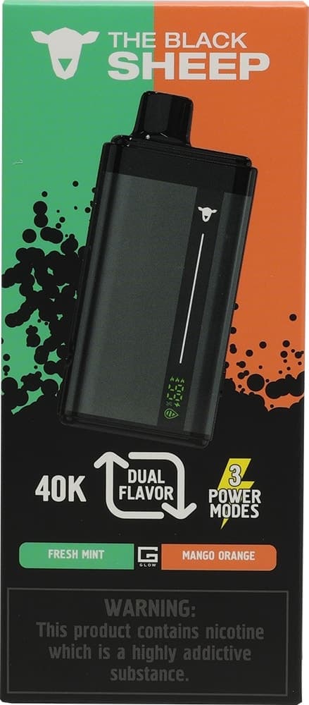 Vape Descartável The Black Sheep 40K Fresh Mint/Mango Orange - 40000Puffs