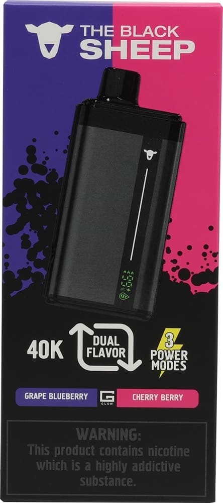 Vape Descartável The Black Sheep 40K Grape Blueberry/Cherry Berry - 40000 Puffs
