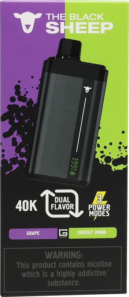 Vape Descartável The Black Sheep 40K Grape/Energy Drink - 40000Puffs