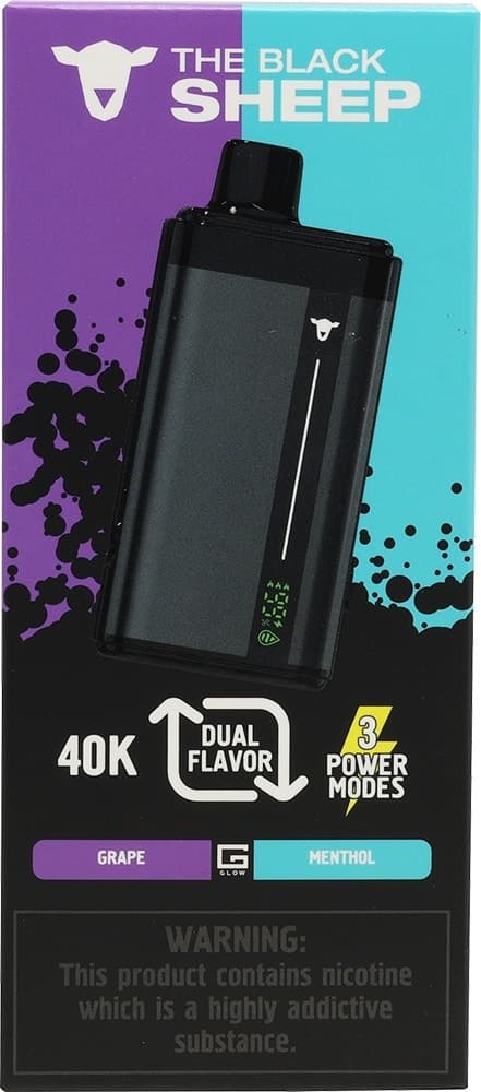 Vape Descartável The Black Sheep 40K Uva/Mentol - 40000 Puffs