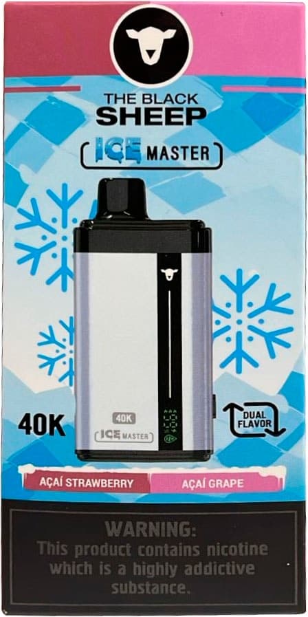 Vape Descartável The Black Sheep Ice Master 40K Acai Strawberry/Acai Grape - 10000 Puffs