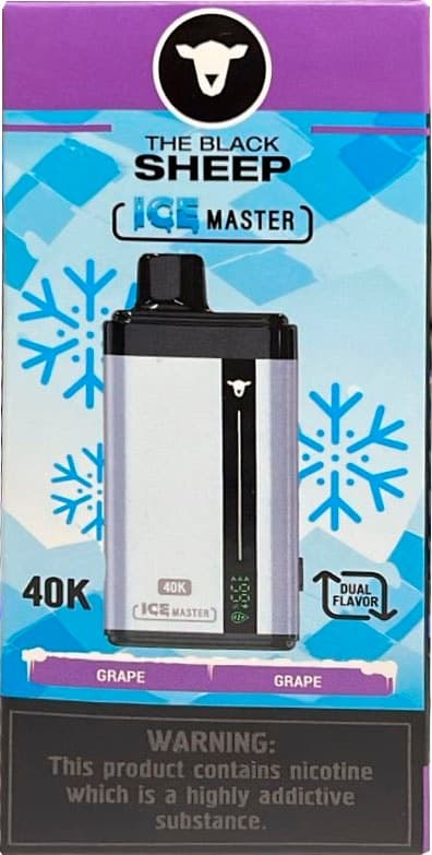 Vape Descartável The Black Sheep Ice Master 40K Grape/Grape - 40000 Puffs