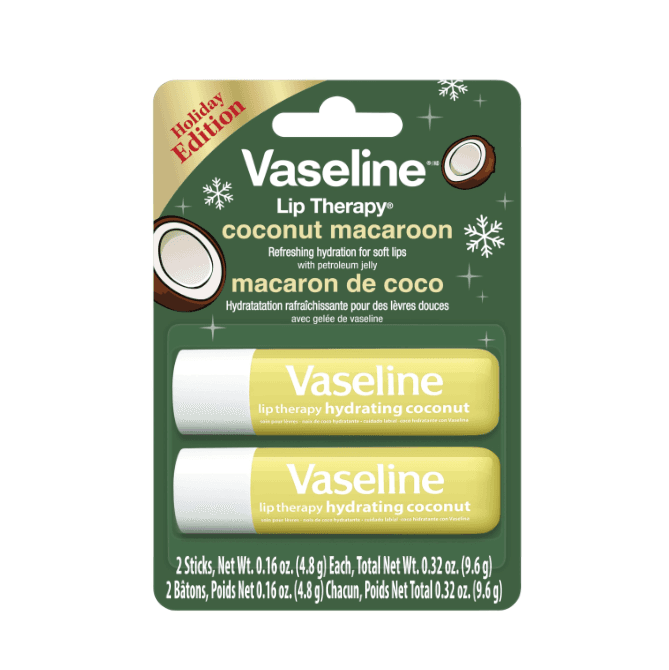 Bálsamo Labial Vaseline Lip Therapy Coconut Macaroon 9.6G 2 Unidades