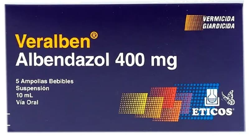 Albendazol 400mg/10mL (4 Ampolas Bebíveis)