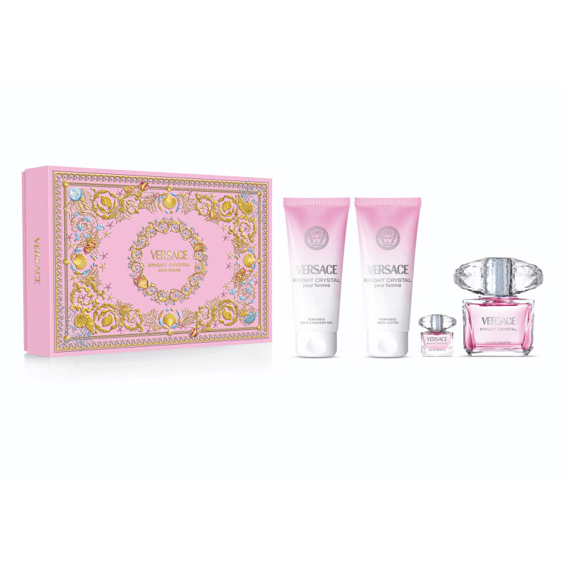 Versace Set Perfume B.crystal F Eau De Toilette 90 Ml+gel 100ML+BL 100ML+EAU De Toilette 5ML
