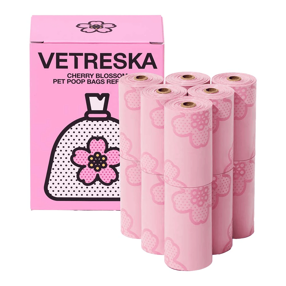 Saco para Excremento de Pet Vetreska Cherry Blossom 12 Rolos