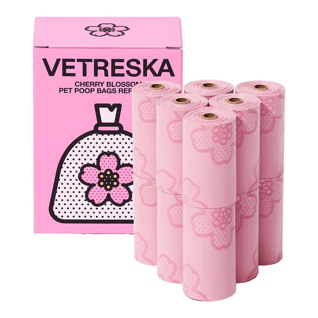 Saco para Excremento de Pet Vetreska Cherry Blossom 12 Rolos