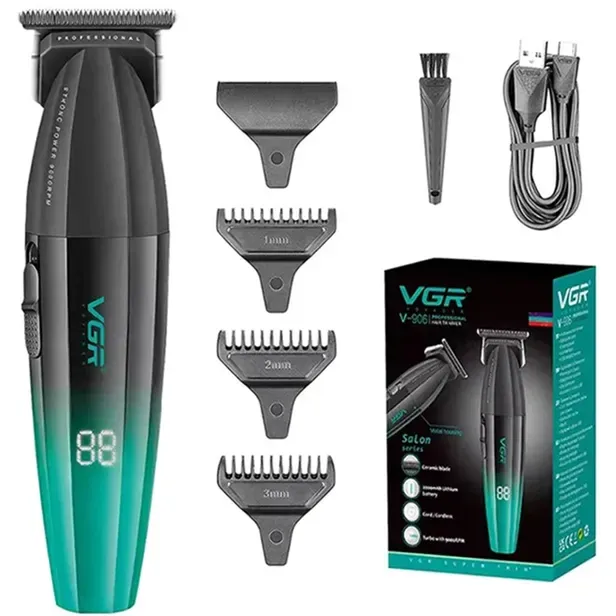 Cortador de Pelo Vgr V-906 USB Recargable Negro/verde