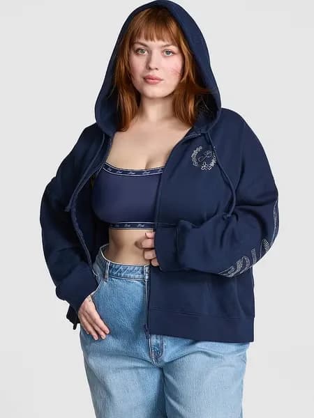 Jaqueta Moletom Victoria's Secret 36014685 S Azul Tam. P
