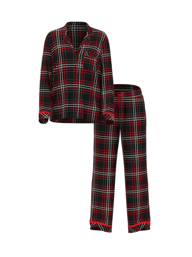 Victoria's Secret Pijama com Calça Xadrez Preto Tamanho S Tam. P