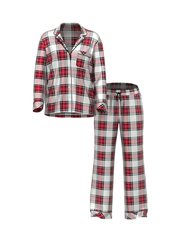 Pijama Victoria's Secret C/calça Xadrez Vermelho Tam. P