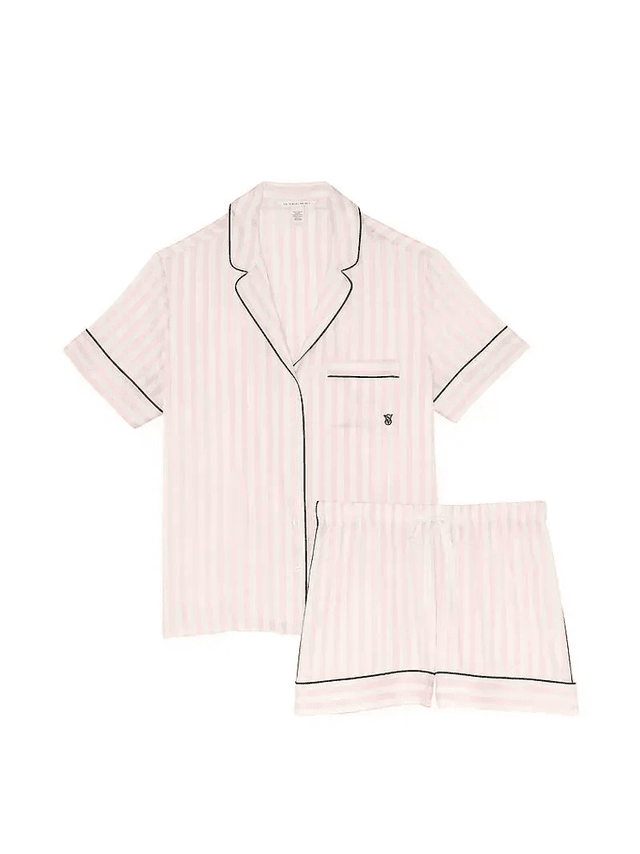 Victoria's Secret Pijama com Short com Listras Seda (T) S Rosa Tam. P