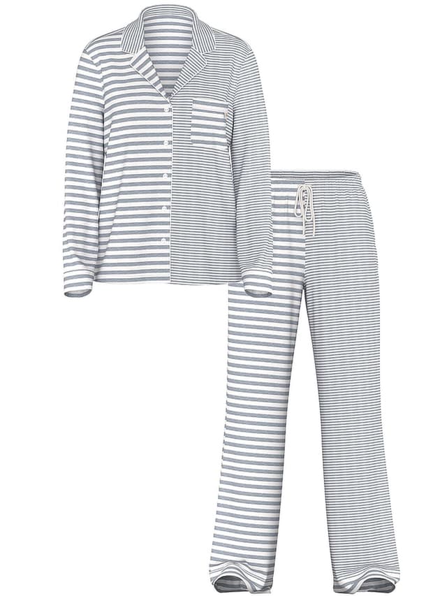 Victoria's Secret Calça de Pijama Cinza com Listras Tam. L