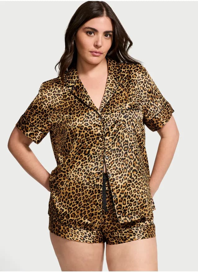 Victoria's Secret Pijama Seda C/short Pantera Tam. S