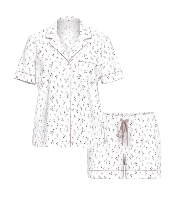 Victoria's Secret Pijama Short Branco Flores Tam. Xxl