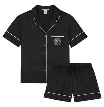 Pijama Short Victoria's Secret Preto Tam. L