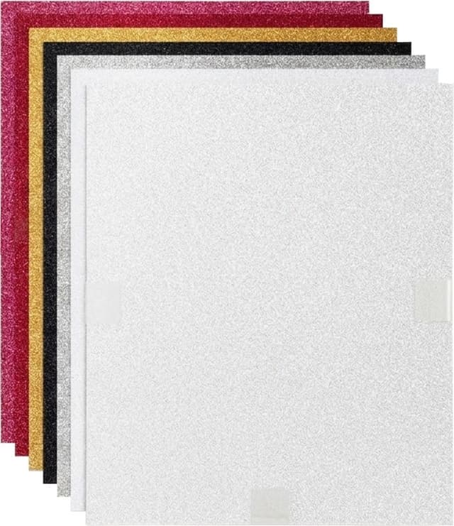 Vinil Termocolante Cricut Value Glitter Iron-On 25.4 X 30.5 Cm (6 Folhas)