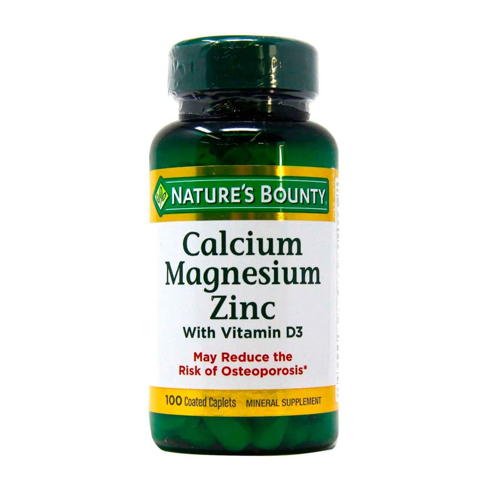 Vitamina Nature's Bounty Calcium, Magnesium & Zinc Branco Vitamina D3 100 Cápsulas