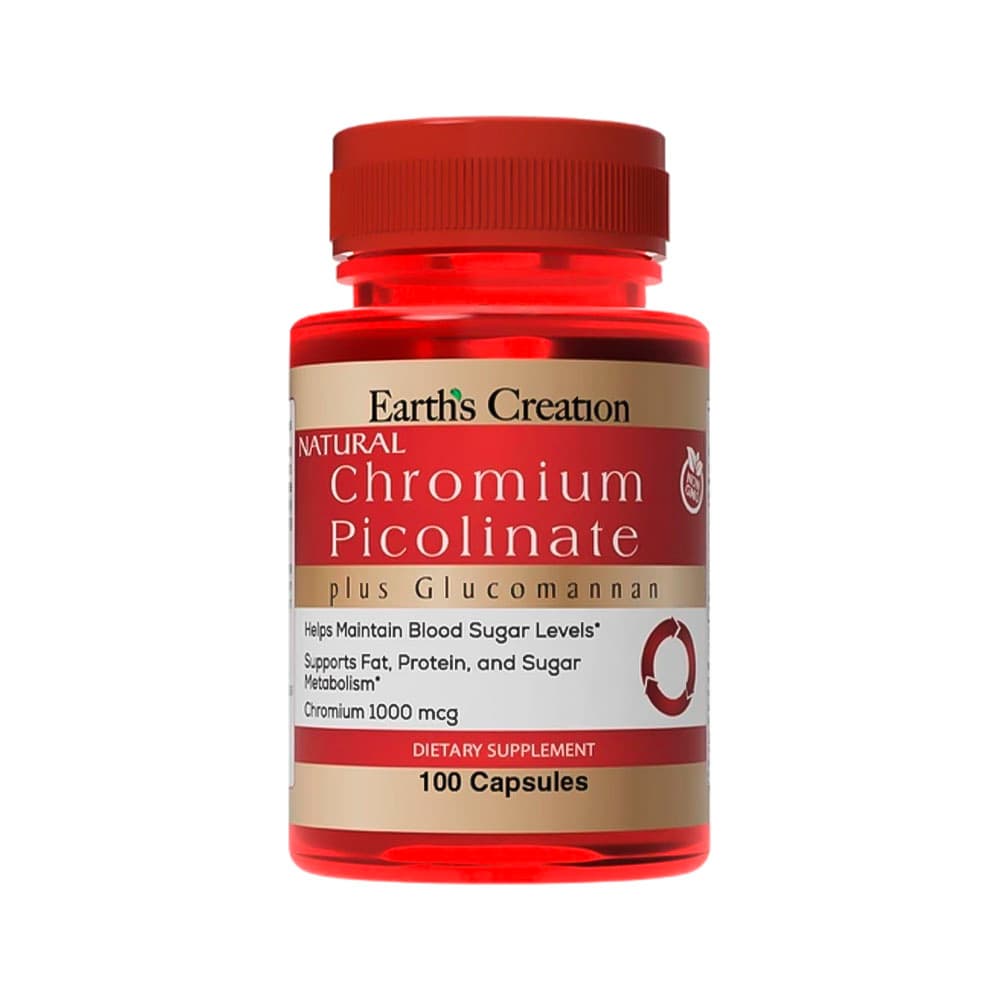 Vitamina Earth's Creation Chromium Picolinate 100 Cápsulas