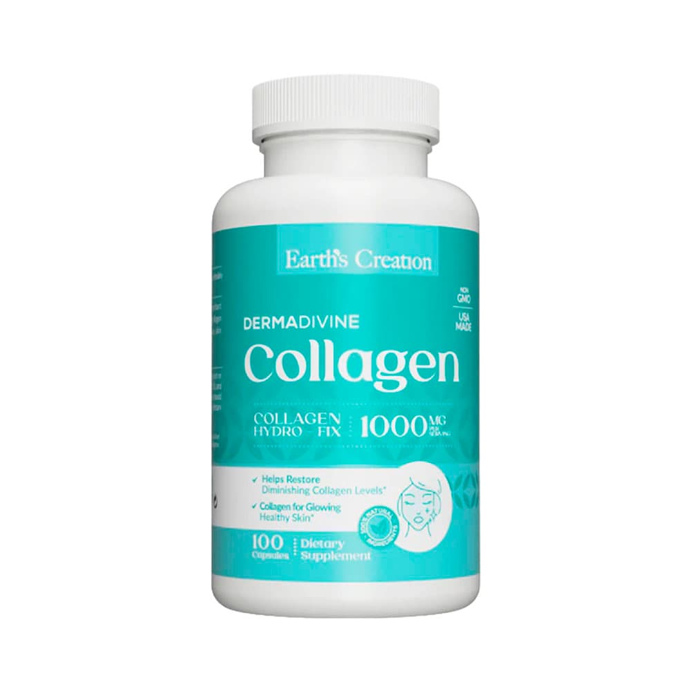 Vitamina Earth's Creation Dermadivine Collagen Hydro-Fix 1000MG 100 Cápsulas