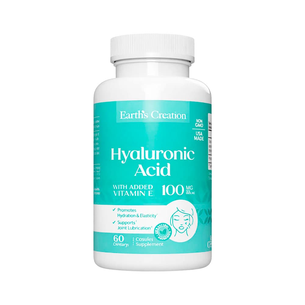Vitamina Earth's Creation Hyaluronic Acid 100MG 60 Cápsulas