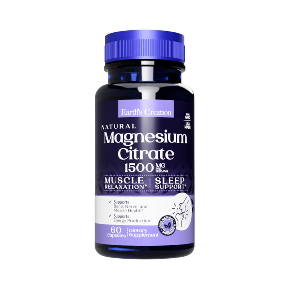 Vitamina Earth's Creation Magnesium Citrate 1500MG 60 Cápsulas