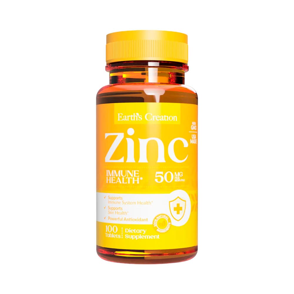 Vitamina Earth's Creation Zinco 50MG 100 Tabletes