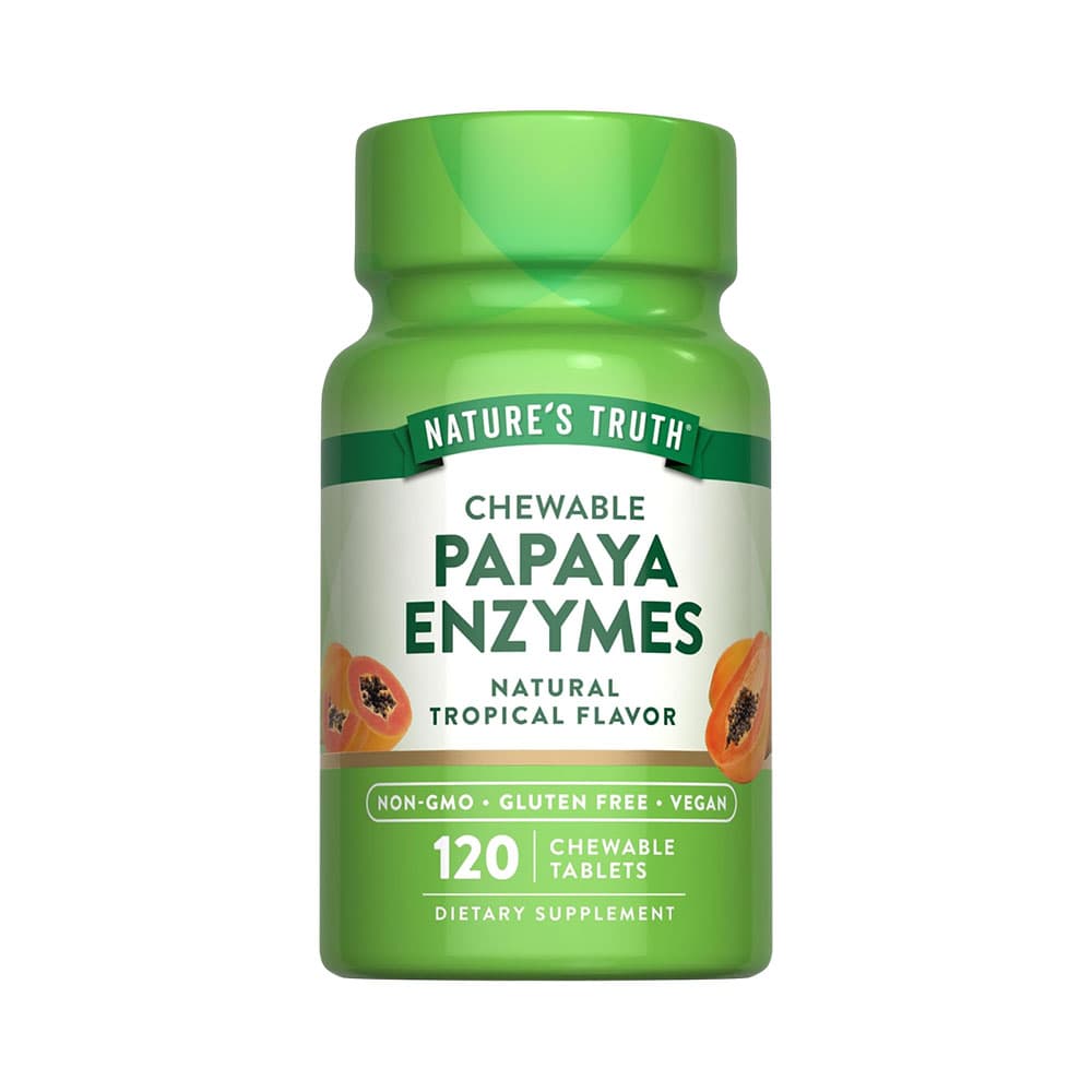 Vitaminas Nature's Truth Enzimas de Papaia Mastigável 120 Tabletes