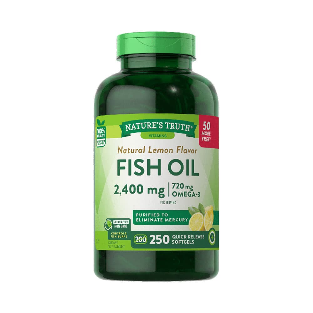 Cápsulas de Óleo de Peixe Nature's Truth Sabor Limão Natural 250 Cápsulas