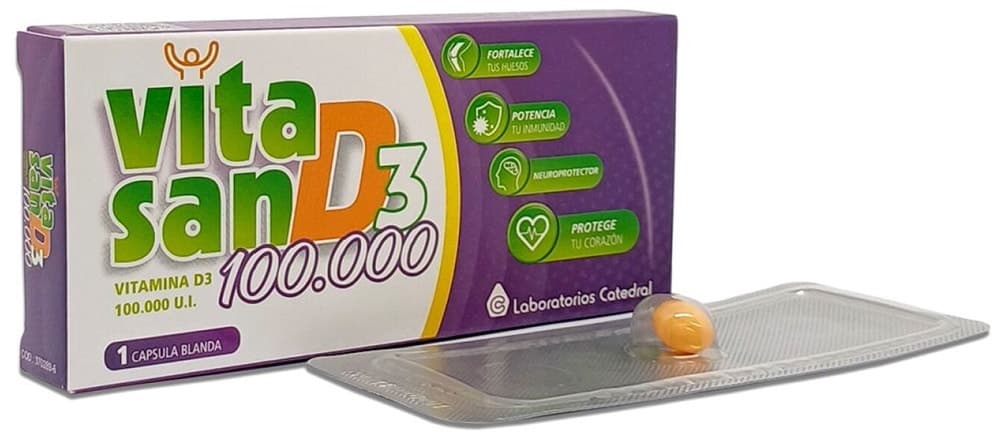 Vitamina D3 Catedral 100.000 U.I. (1 Cápsula)