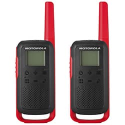 Walkie Talkie Motorola T210 FRS / GMRS / 20 Milhas / Bivolt - Preto / Vermelho