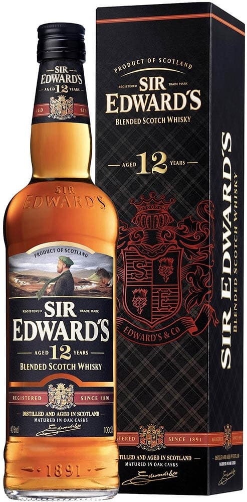 Whisky Sir Edward's 12 Year Blended Scotch Com Caixa - 1L