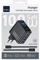 Carregador Wiwu Chg300 Combo 100W Cinza
