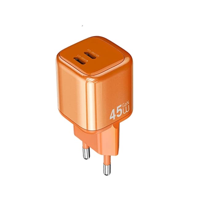 Carregador USB-C + Cabo Wiwu G025 Cube 45W Laranja