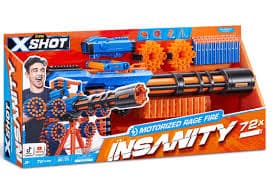 Pistola de Juguete Zuru X-Shot Insanity Motorized Rage Fire com 72 Balas